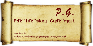 Pölöskey Györgyi névjegykártya